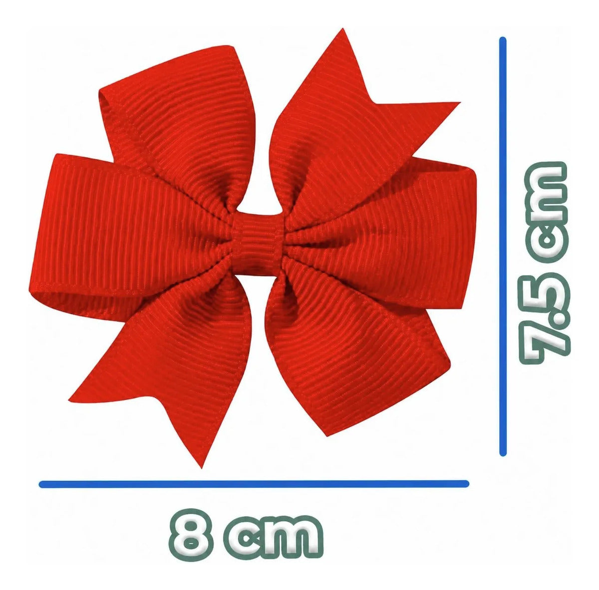 Moño Con Clip Para Cabello Color Sólido Rojo