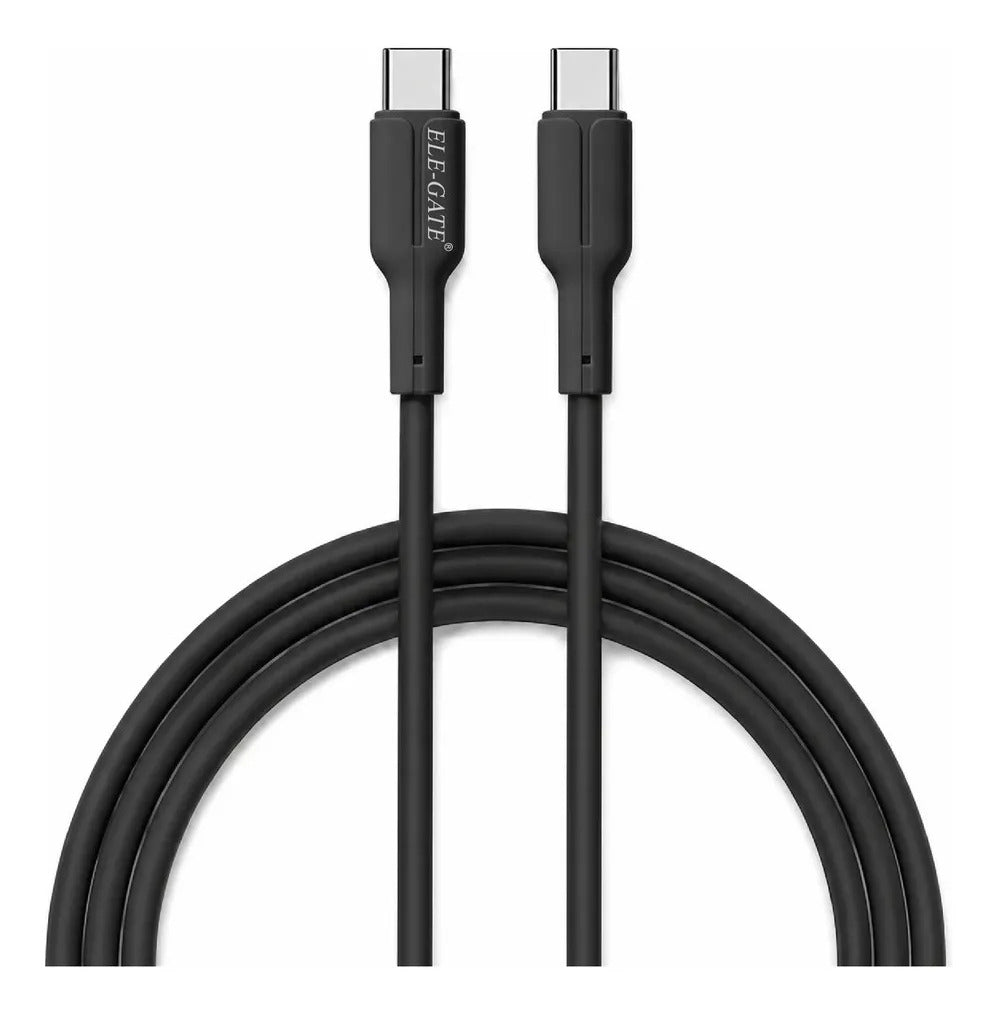 Cable USB-C a USB-C 60W de 1 m de silicona flexible - negro