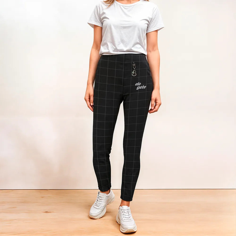 Pantalones Elásticos De Tela Premium Con Forro Térmico Negro Xxxl