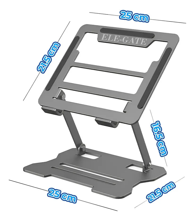 Soporte Universal Ajustable Que Mejora Postura Laptop De 10 A 15.6 Pulgadas Color Gris Ele-gate