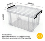 Caja Hermética De 21 L Con Doble Sellado Libre De Bpa