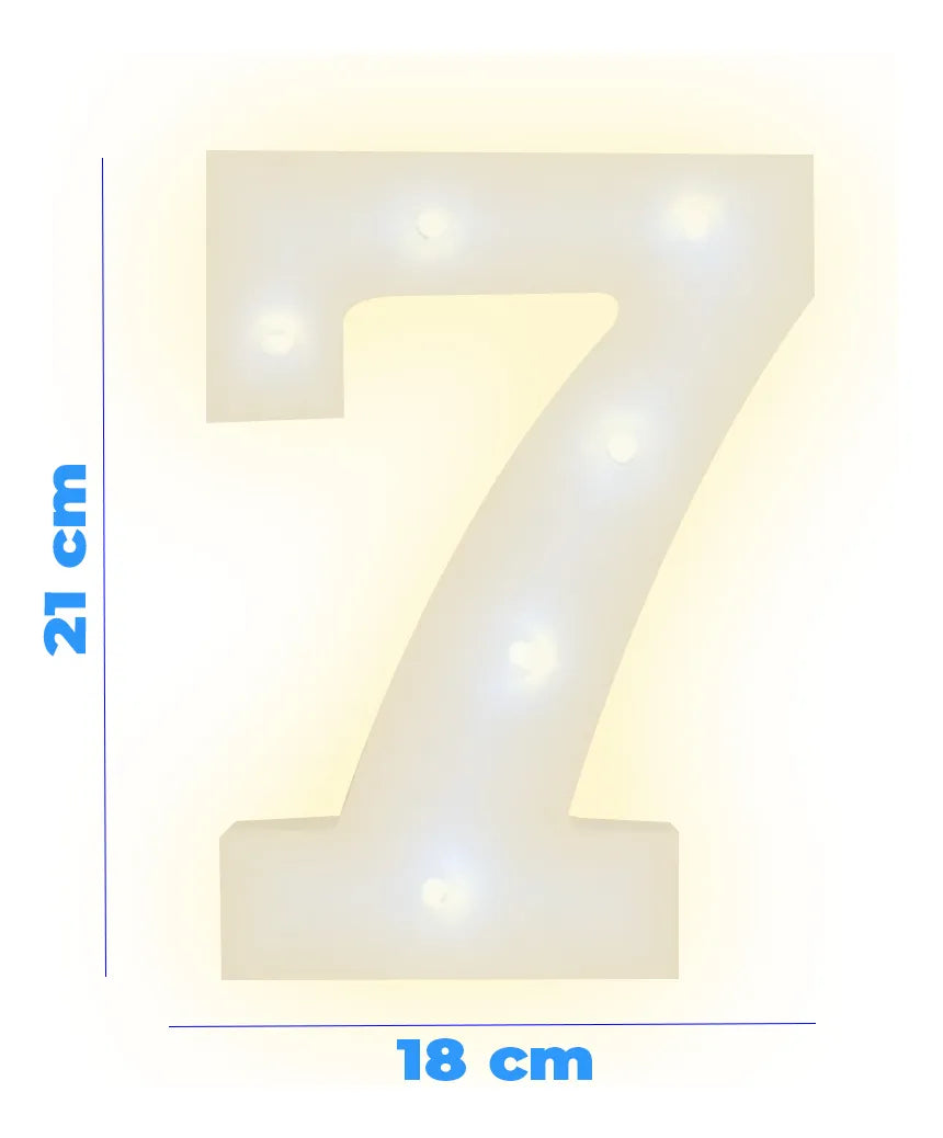 Numero 7 En 3d De Luz Led Luz Cálida