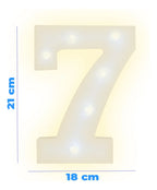 Numero 7 En 3d De Luz Led Luz Cálida