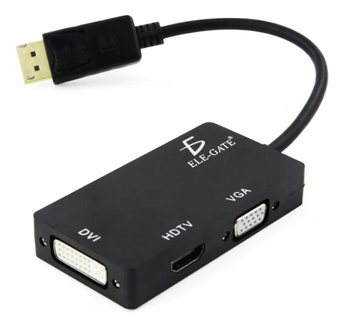 Adaptador 3 En 1 Dp Displayport A Hdmi Vga Dvi De Para Mac