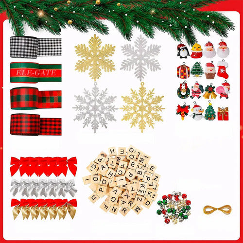 Kit 284 Adornos Navideños Para Árbol Manualidades Diy