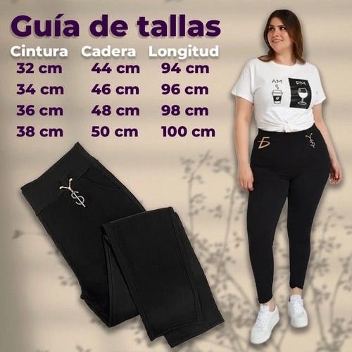 Pantalones De Cintura Alta Para Mujer Con Control De Negro M