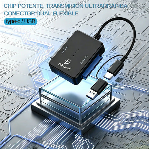 Adaptador Dual Sata A Type C Usb 3.0 Lectura Simultánea De