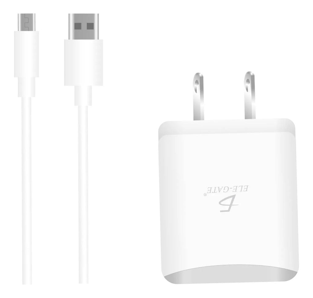Cargador Rapido Qc 3.0 Usb 5v 2.4a Con Cable Micro V8