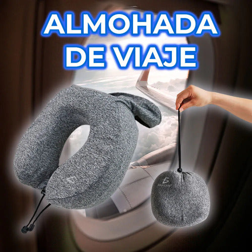 Almohada De Viaje Ergonómica Para Cuello Espuma De Memoria