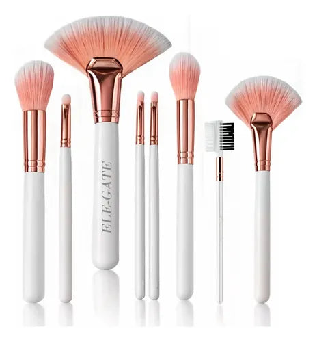 Set De 8 Brochas Para Maquillar Incluye Cepillo Para Las