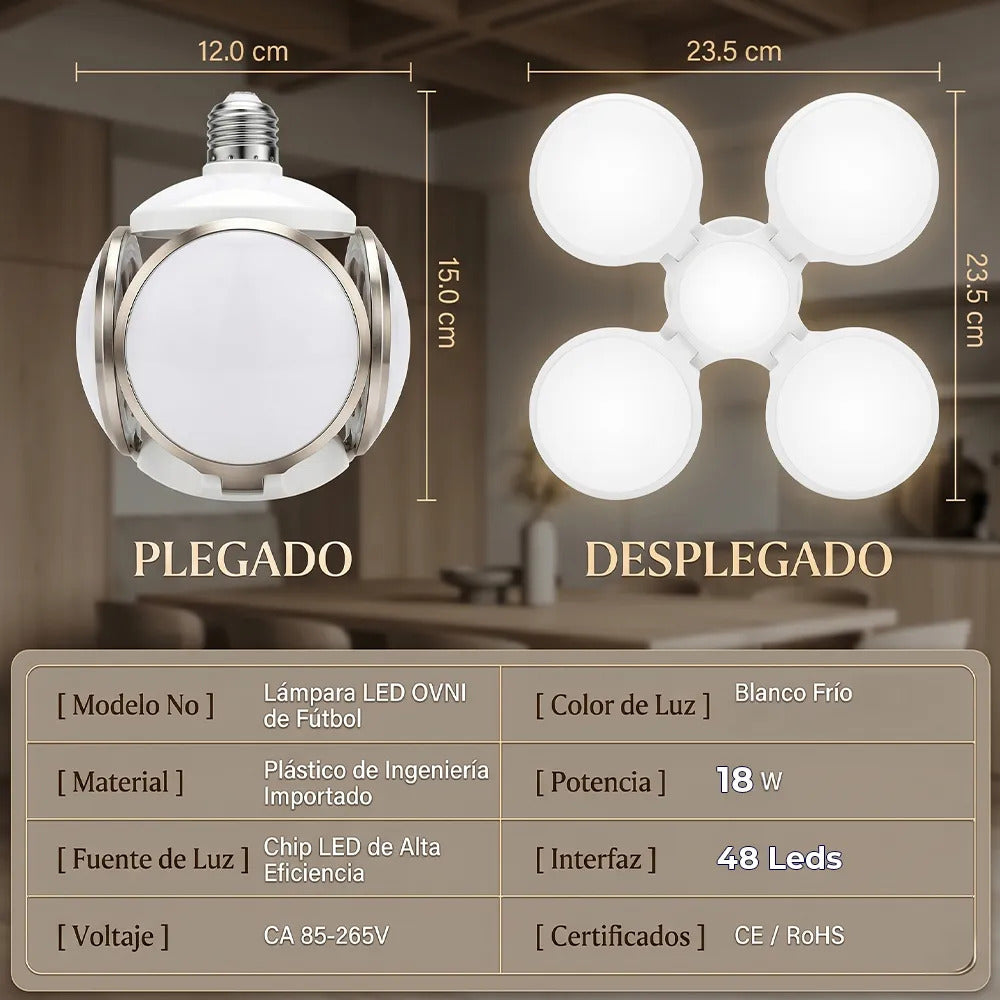 Foco Plegable Led Tipo Futbol De Alta Potencia Con Luz