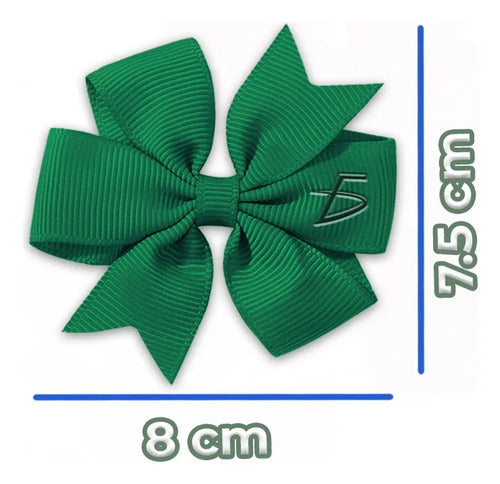 Moño Con Clip Para Cabello Color Sólido Verde