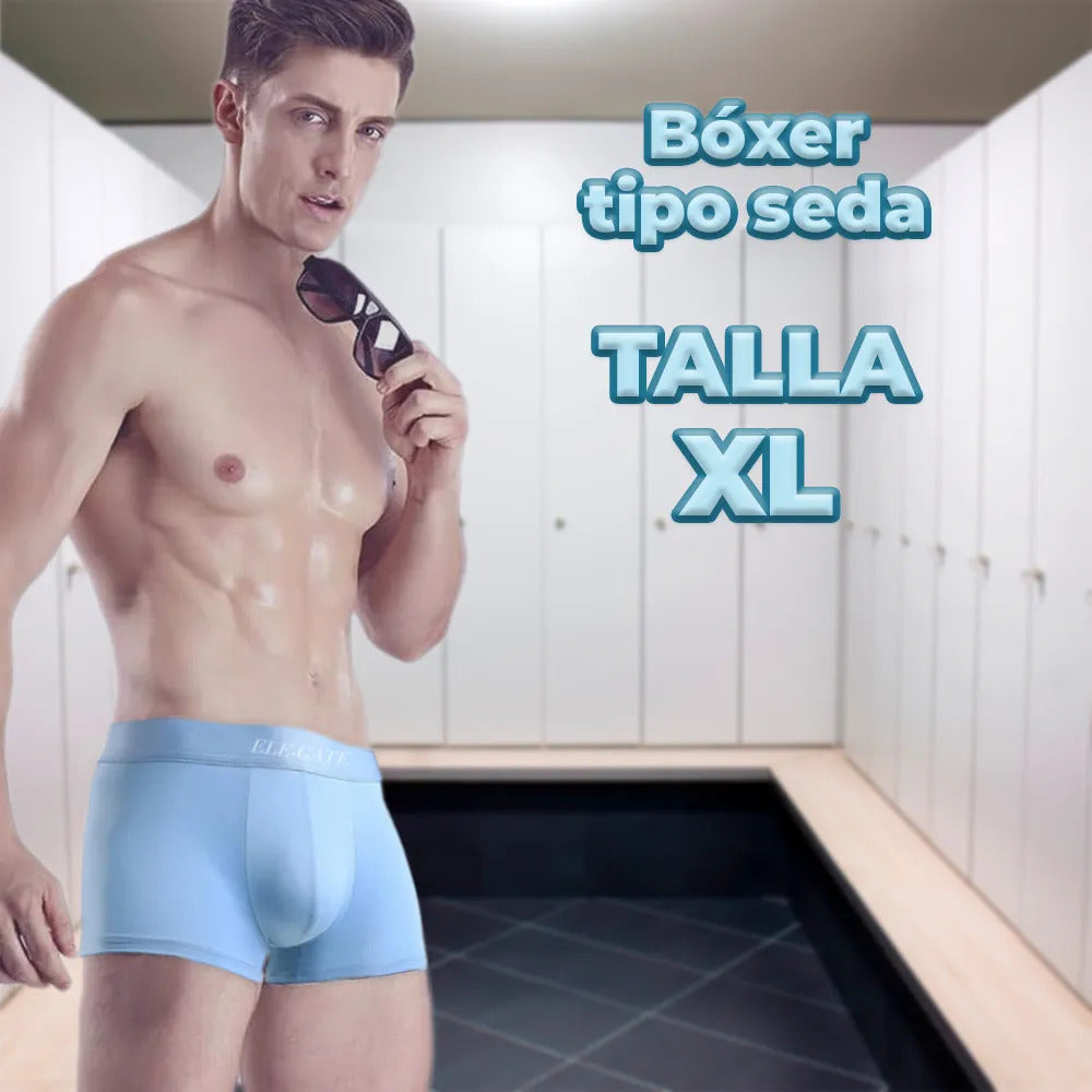 Bóxer de seda de hielo para hombre - xl azul claro XL