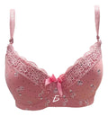 Brasier con encaje de copa completa rosa M