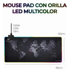 Mouse Pad Gamer Diseño De Mapa Con Luz Led Rgb Iluminado