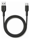 Cable USB-A a USB-C 2A de 1 metro silicona flexible y negro
