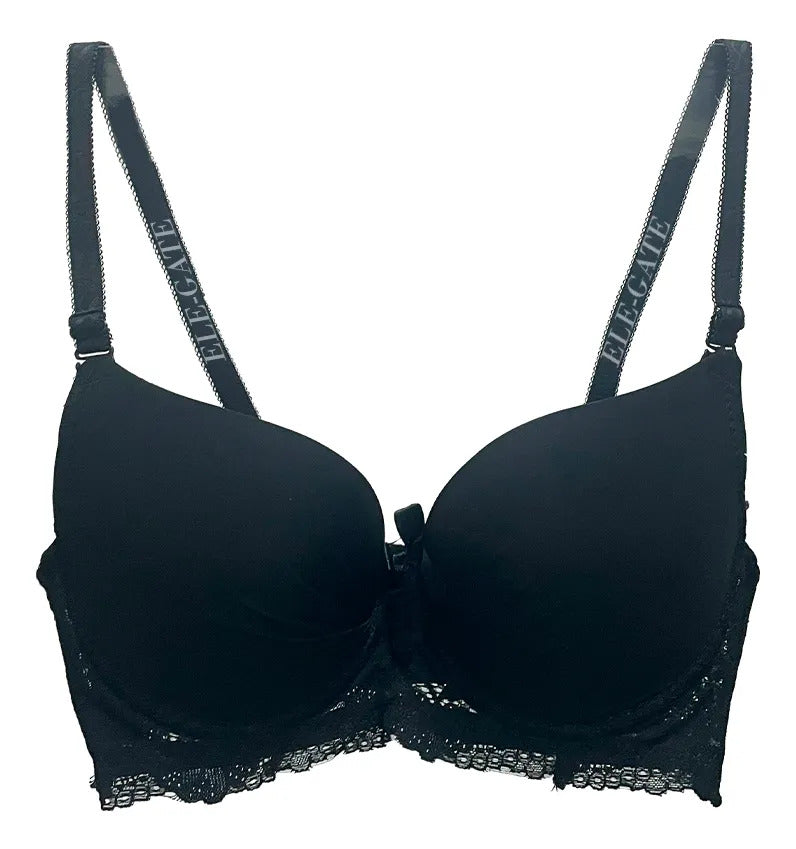 Brasier con copa completa espalda de encajé con efecto push negro M