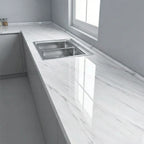 Vinil Adhesivo De Pvc Mármol Blanco Impermeable Para Cocina