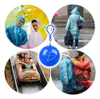 Impermeable De Lluvia Desechable En Llavero De Bola Azul M