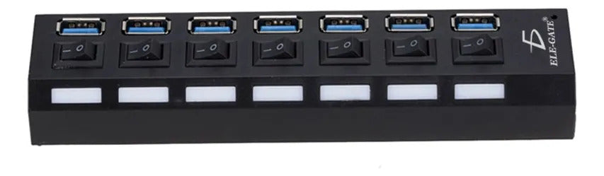 Hub Usb 3.0 Alta Velocidad 7 Puertos Multipuerto Switch Led