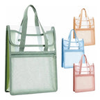 Bolsa Organizadora Transparente Con Asas Y Bolsillo Frontal Rosa