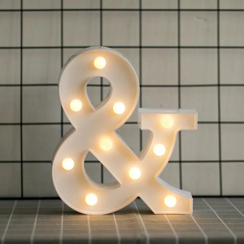 LED letras 3D luces foco lampara decora abecedario