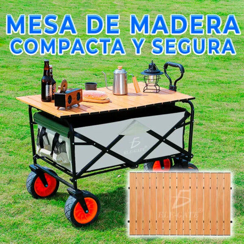 Mesa Enrollable Para Carrito Plegable 90 X 55 Cm Con