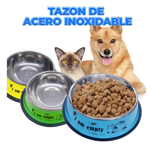 Plato Grande Con Cucharilla Para Mascotas - Juego De