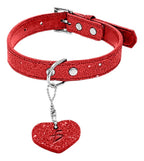 Collar Bling Para Mascotas Con Colgante En Forma De Corazón Rojo