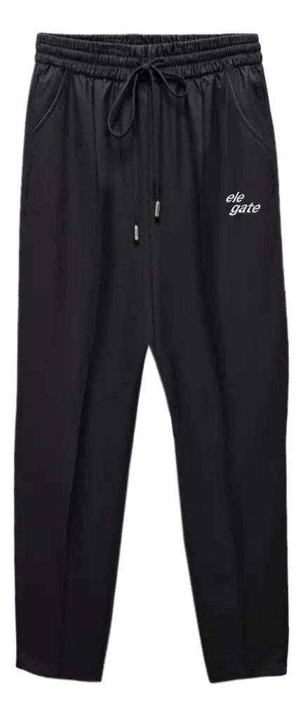 Pantalones deportivos de algodón para mujer estilo y negro XXXL