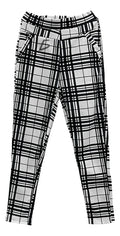 Leggins de cuadros de corte alto blanco M