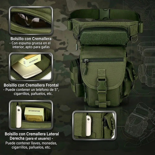 Bolsa Piernera Táctica Militar 700d Mochila De Pierna Para