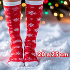 Set de calcetas navideñas térmicas para toda la familia rojo M