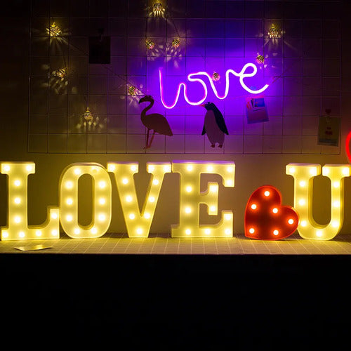 Led Letras I 3d Luces Foco Lampara Decora Abecedario