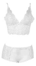 Juego de lencería con encaje de flores color blanco - xl blanco XL
