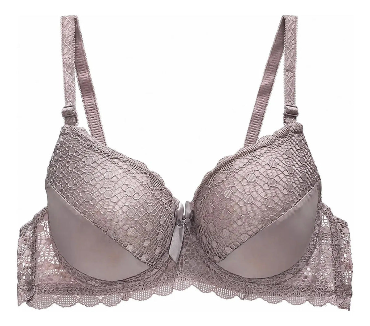 Brasier con encaje de copa completa beige M