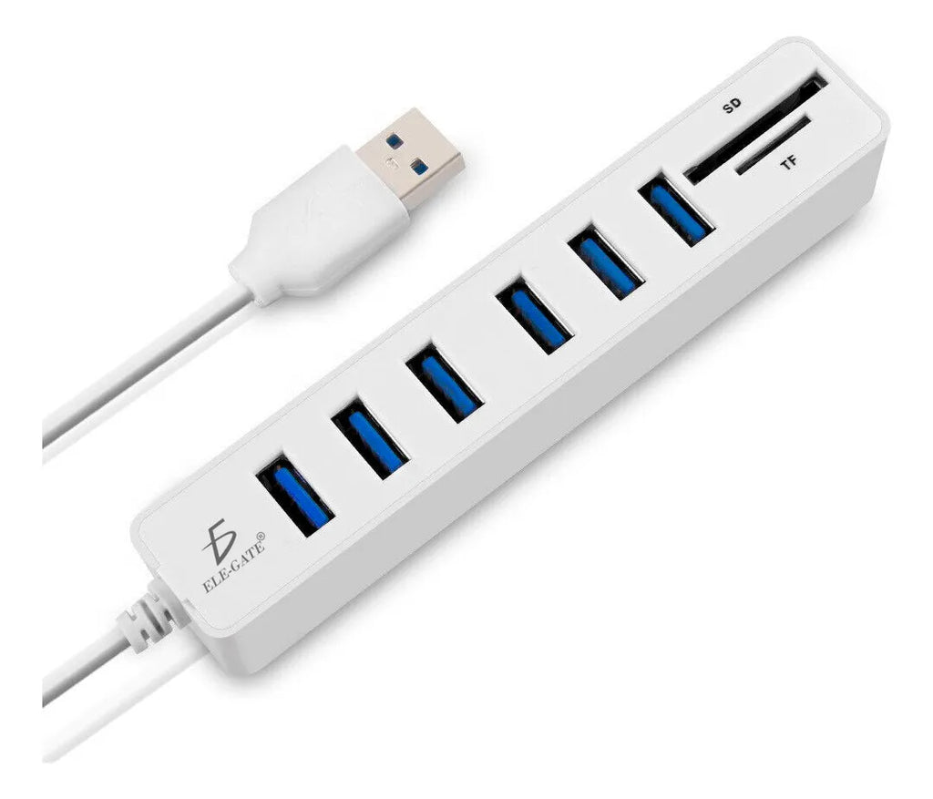 Concentrador De Puertos Usb 2.0 De 6 Puertos Con Extensión