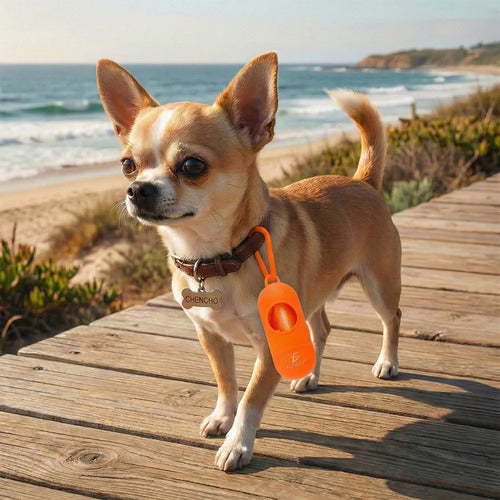 Dispensador De Bolsas Sanitarias Desechables Para Mascotas Naranja