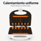 Waflera eléctrica compacta 800W antiadherente desayunos