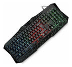 Teclado gamer mecánico con retroiluminación RGB arcoíris