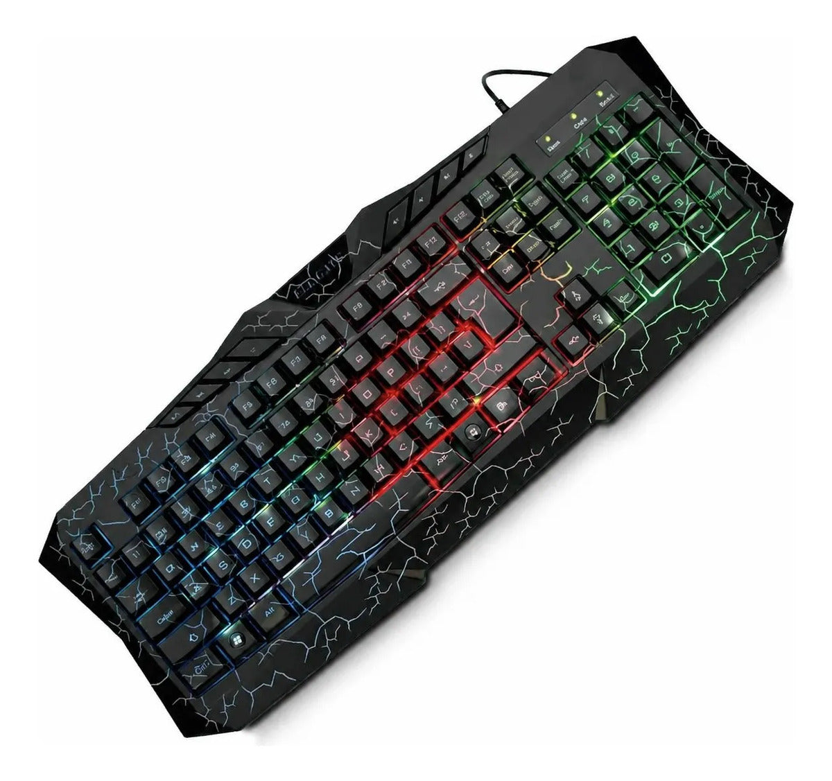 Teclado gamer mecánico con retroiluminación RGB arcoíris