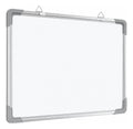 Pizarrón blanco doble cara 40X60CM imantado con argollas de blanco
