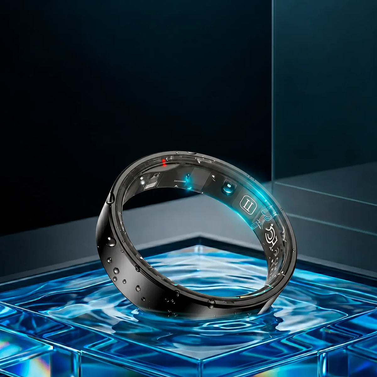 Anillo inteligente negro talla 10 con SPO2