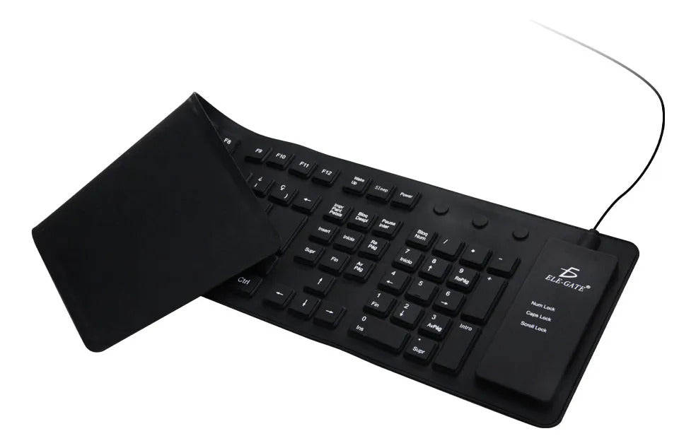 Teclado alambrico flexible USB PC laptop contra agua