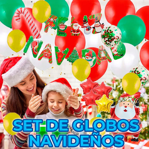 Conjunto Completo De Globos Navideños Para Decoración