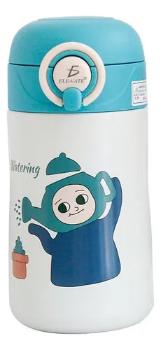 Botella De Agua Para Niños Con Popote De Acero Inoxidable