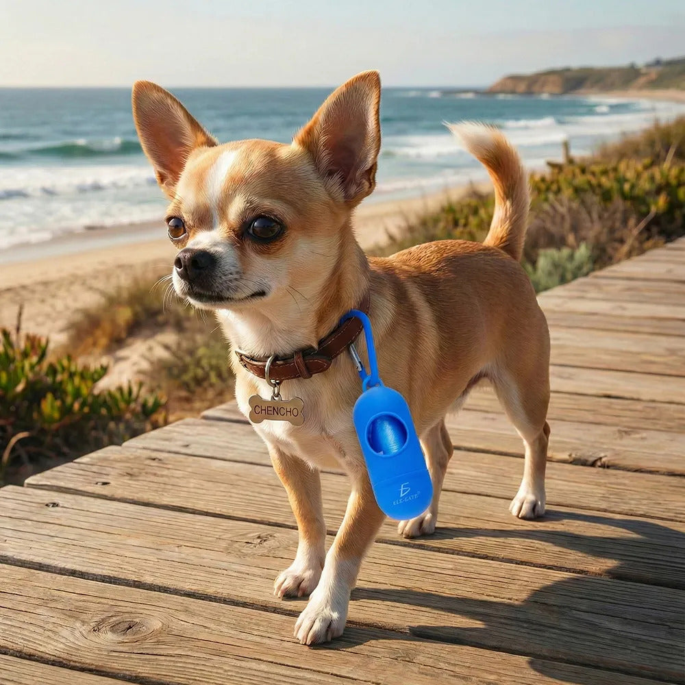 Dispensador De Bolsas Sanitarias Desechables Para Mascotas Azul Marino