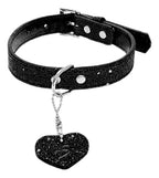 Collar Bling Para Mascotas Con Colgante En Forma De Corazón Negro