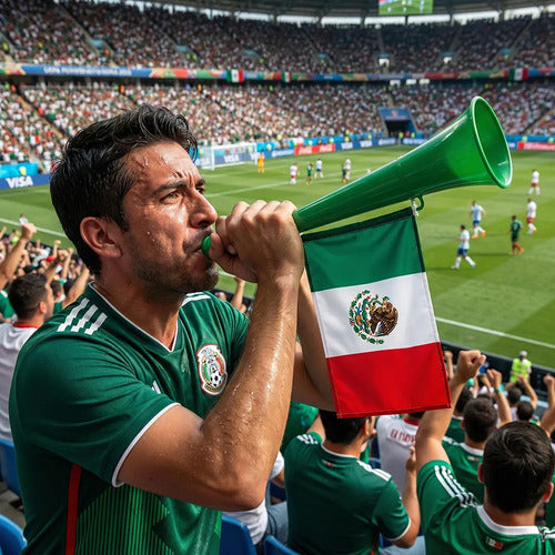 Trompeta De Plástico Con Banderín De La Selección Mexicana
