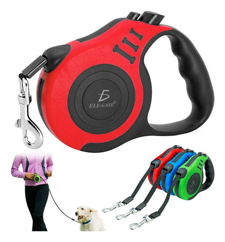 Correa Retráctil Para Perros Y Mascotas Mediana 5mts